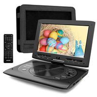 MYDASH Portable DVD Player 12.5 for Car and Kids, 2020 New cd Player Portable with 10.1-inch Swivel Display Screen, SD Card Slot and USB Port, car Headrest Mount Provided, Black