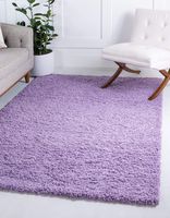 Unique Loom Solo Solid Shag Collection Modern Plush Lilac Area Rug (4' 0 x 6' 0)