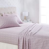 AmazonBasics Lightweight Super Soft Easy Care Microfiber Sheet Set with 16" Deep Pockets - King, Pink Mini Floral