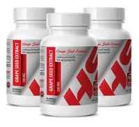 Antioxidant Supplement for Men - Grape Seed Extract 100Mg - Grape Vitamins - 3 Bottles 90 Capsules