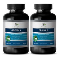 Graviola Leaves - GRAVIOLA Extract 650 Mg - Antibacterial Supplement - 2 Bottles 200 Capsules