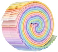Robert Kaufman  RU-230-41 Roll Ups Kona Cotton Solids pastel Palette, 41Pcs,Assorted