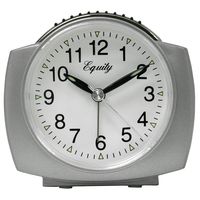 Equity by La Crosse 27006 Battery Operated Analog Alarm Clock, Silver