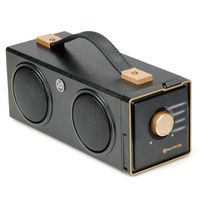 GOgroove BlueSYNC BXL Retro Bluetooth Speaker Portable Boombox with 3.5mm AUX Input, USB Flash Drive Music MP3 Playback, Easy Bluetooth Pairing, 12W Peak Full Range Audio, Built-in Carrying Handle