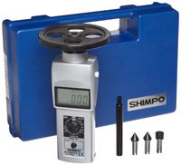 Shimpo DT-105A-S12 Handheld Tachometer with 12" Wheel, LCD Display, 0.10 - 25000rpm Range