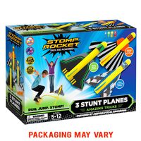 Stomp Rocket Stunt Planes - 3 Foam Plane Toys for Boys and Girls - Outdoor Rocket Toy Gift for Ages 5 (6, 7, 8) and Up