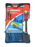Crescent 7 Pc. X6 Black Oxide Spline Open End Ratcheting Combination SAE Wrench Set - CX6RWS7