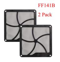 SilverStone Technology 2 x 140mm Fan Filter with Magnet for Case Fan/Power Supply Fan and Panel Air Vent FF141B-2Pack (Black) - 2 Pack