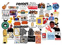 50pcs Friends TV Show Stickers Graffiti Patches Fans Decorative Waterproof Vinyl Scrapbook Gift for Laptop Cartoon Notebook PC Bike Skateboard Luggage Phone Home Window Snowboard