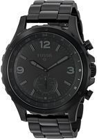 Fossil Q Men's Nate Stainless Steel Hybrid Smartwatch, Color: Black (Model: FTW1115)