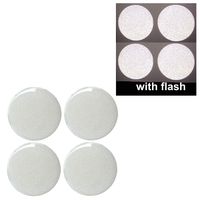 White Round Circle Reflective x4 Domed 3M Decals Safety Reflector Night Gloss 3D Gel Rear Resin Motorcycle Sticker Badge Reflector Bike Bicycle Car Helmet Trunk Tailgate Self Adhesive Decal Mobile Phone Laptop Notebook Mac