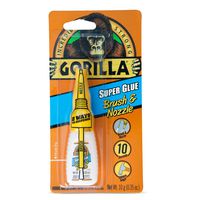Gorilla Super Glue with Brush & Nozzle Applicator, 10 Gram, Clear, (Pack of 1)