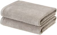 AmazonBasics Quick-Dry Bath Towels, 100% Cotton, Set of 2, Platinum