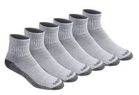 Dickies Men's Dri-tech Moisture Control Quarter Socks Multipack, Grey (6 Pair), Shoe Size: 6-12