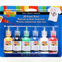 Scribbles 18534 Dimensional Fabric Paint, Shiny, 6-Pack