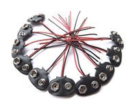 AspenTek 12cm/4.72 Inch 9v Battery Clip Snap Accessories (10 Pack)