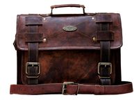 Handmade World Laptop Bag Vintage Men Brown Leather Briefcase Messenger Bags (12" X 16')