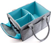 Mollieollie Premium Baby Diaper Caddy Organizer Gifts with 5 Pairs of 100% Cotton Socks| Portable Nursery Storage Bin | Car Seat Tote with Zipper Pocket & 5mm Heavy Duty Felt