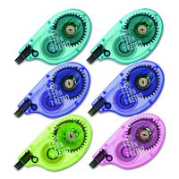 Tombow 68670 Mono Retro Correction Tape, Assorted Colors, 6-Pack