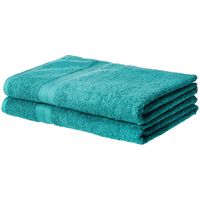 AmazonBasics Fade-Resistant Cotton Bath Sheet Towel - Pack of 2, Teal