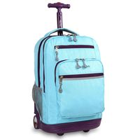 J World New York Sundance Laptop Rolling Backpack, Sky Blue