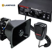 LAMPHUS SoundAlert Siren & Speaker PA System [100W] [6 Modes] [Heavy Duty] [120-130dB] [Microphone] [Hands-Free] [Dual 20A Switches] Emergency Horn Sound System for Police Cars & Fire Trucks