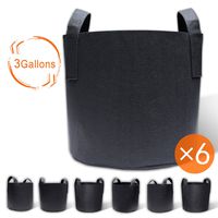 Gardzen 6-Pack 3 Gallons Grow Bags, Aeration Fabric Pots with Handles