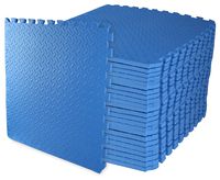 BalanceFrom Puzzle Exercise Mat with EVA Foam Interlocking Tiles (Blue) - Pack of 24