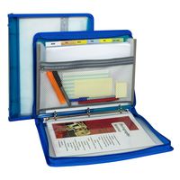 C-Line Zippered Binder with Expanding File, Blue (48115)