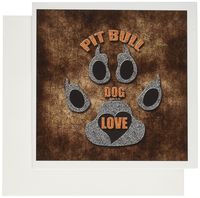 3dRose Pit Bull Dog Love Dog Breed in Gray and Brown - Greeting Cards, 6 x 6 inches, set of 12 (gc_22113_2)