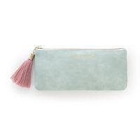 DesignWorks Ink Vegan Leather Tassel Pencil Pouch, Seafoam- C'est Si Bon