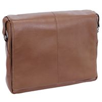 Siamod, VERNAZZA, SAN Francesco, Napa Cashmere Leather, 13" Leather Messenger Bag, Cognac (45354)