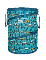 Camco Large Life is Better at The Campsite Pop-Up Utility Container | 18 x 24-inch | A Compact Size for Multi-Purpose Use | Sketched RVs and Trees Pattern (42987)