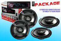 PACKAGE ! Pioneer DEH-X3600UI CD-Receiver + Two Sets Pioneer TS-F1634R Car Speakers - 4 Speakers