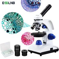 ESSLNB Microscope 1000X Student Microscope for Kids LED Biological Light Microscope with Slides All-Metal Optical Glass Lenses