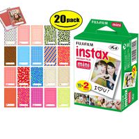 Fujifilm Instax Mini Instant Film - 20 Sheets - with 20 Stick-on Frames Design Package