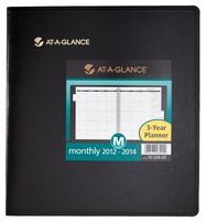 AT-A-GLANCE Three-Year Monthly Planner, 9 x 11 Inches, Black, 2012 (70-236-05)