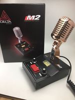 GOLD DELTA M2 AMPLIFIED DYNAMIC POWER BASE MICROPHONE 4 pin Cobra CB HAM MIC