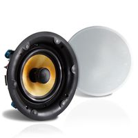 6.5" Ceiling Wall Hi-Fi Speakers - 2-Way Full Range Speaker (Pair) Built-in Electronic Crossover Network Flush Mount Design w/ 55Hz-22kHz Frequency Response 300 Watts & Magnetic Grills - Pyle PDIC68FG