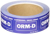 Tape Logic ORM-D Dot Label, Legend"Cartridges, Small Arms ORM-D", 2-1/4" L x 1-3/8" W, Roll of 500 (DL7011)
