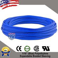 225FWY 5 FT 1/16" 1.5mm Blue Expandable Wire Cable Braided Sleeving Sheathing Loom Tubing US