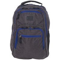 Kenneth Cole Reaction Heathered Polyester Dual Compartment 17" Laptop Backpack, Charcoal W/Blue