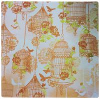 3dRose Coral and Llime Bird Cages Mouse Pad (mp_39664_1)