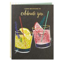 Hallmark Good Mail Birthday Card or Congratulations Card (Cocktails)