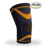 Sportoli Mens Womens Compression Knee Sleeve Braces Support Wrap Sports Arthritis - Orange (Small)