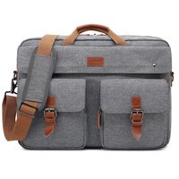 CoolBELL Convertible Messenger Bag Backpack Laptop Shoulder Bag Business Briefcase Leisure Handbag Multi-Functional Travel Bag Fits 17.3 Inch Laptop for Men/Women/College (Grey)