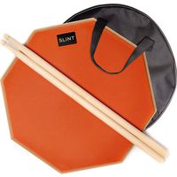 Practice Pad Bundle 12 inches - Drum Pad Double Sided with Drumsticks and Carry Bag With Two Different Surfaces for Snare Drum Practice - Silent Drum Double Sided Practice Pad