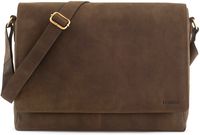 LEABAGS Oxford - Messenger Bag Briefcase Laptop Bag 13 Inch Genuine Leather - Olive