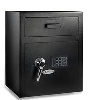 AdirOffice Digital Depository Safe - Front Loading - Digital Keypad Lock - Lockout Mode (Black)