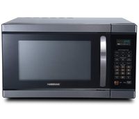 Farberware Black FMO11AHTBSJ 1.1 Cu. Ft 1100-Watt Microwave Oven with Smart Sensor Cooking, Inverter Technology, ECO Mode and Blue LED Lighting, Black Stainless Steel